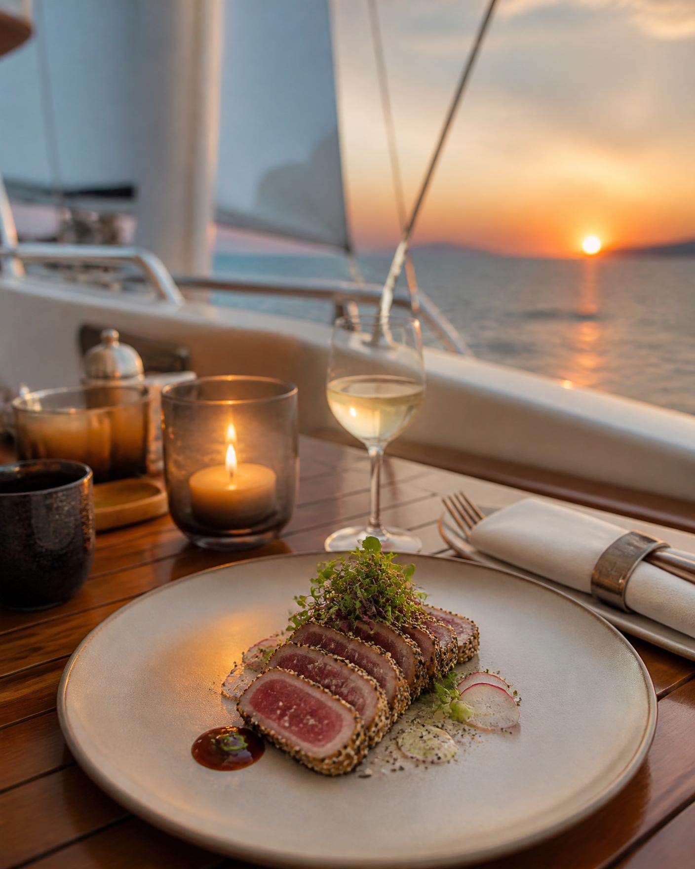 Plated on deck. Provisioned to your taste.